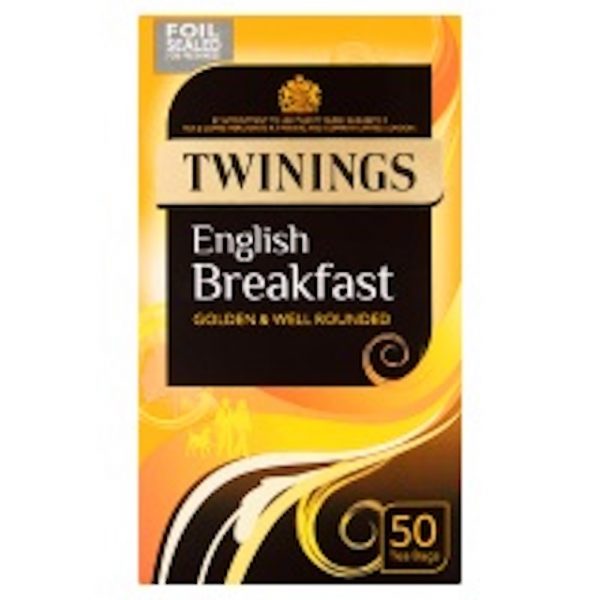 Twinings English Breakfast 50 Tea Bags 125g case of 4