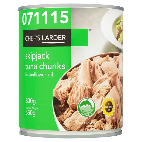 Skip jack tuna chunks in sunflower oil 800g case of 6